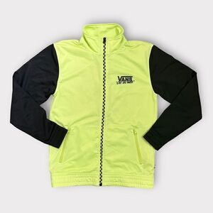 Vans Winner's Circle “Off the‎ Wall” Track Zip Jacket Size S Neon Green Black